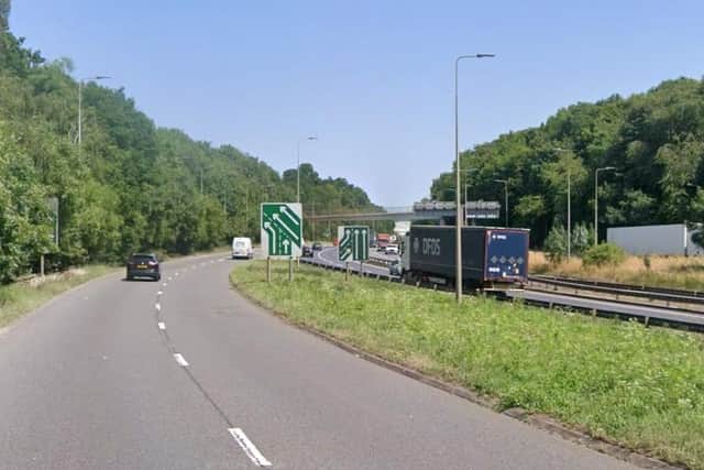 Northamptonshire Fire and Rescue Service was called to a fire on the embankment of the A45, close to the Queen Eleanor Roundabout in Northampton today (July 21).