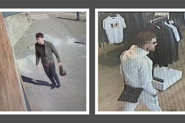 Police would like to speak to the men in the image.