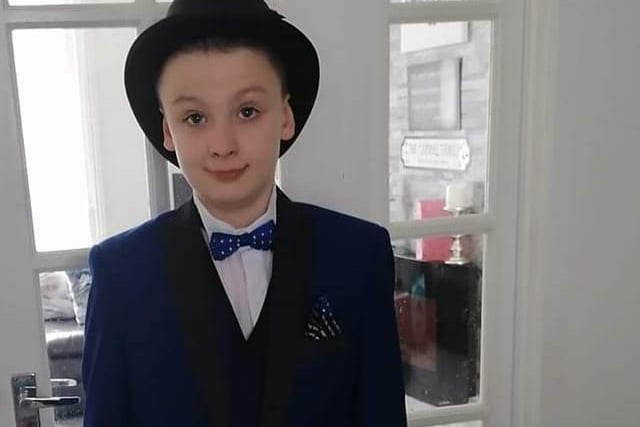 Kieron, age 10, dressed up for Carnival Day at his school in honour of Comic Relief.