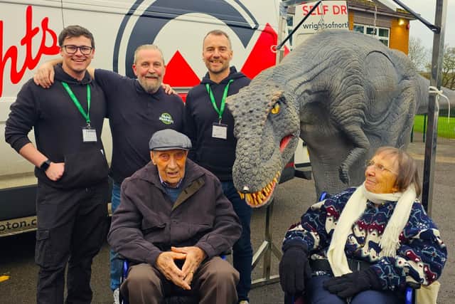 Elm Bank Care home residents with the fantastic Team from Giant Journeys