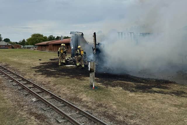 Firefighters tackled the blaze at Billing Aquadrome.