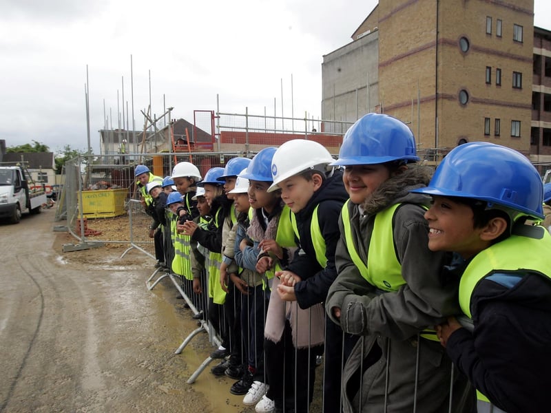School pupils from Stimpson Primary visit David Wilson Homes building site for school project