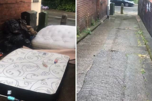 The alleyway is situated off St Andrew’s Road in Semilong, on the opposite side of the road just before the entrance to Millers Meadow park. Photos: Jules Utting.