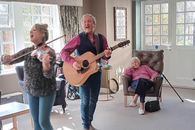 Residents joined in singing with Rob and Sally