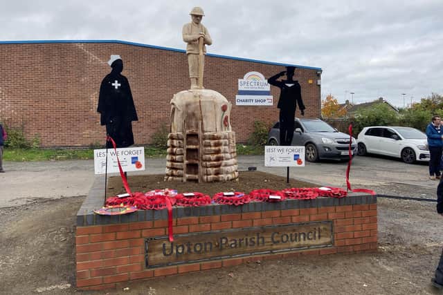 ‘The Unknown Soldier’, located in the car park between Berrywood Road and St Crispin Drive, was commissioned by Upton Parish Council and work has been carried out on the project since April 2021.