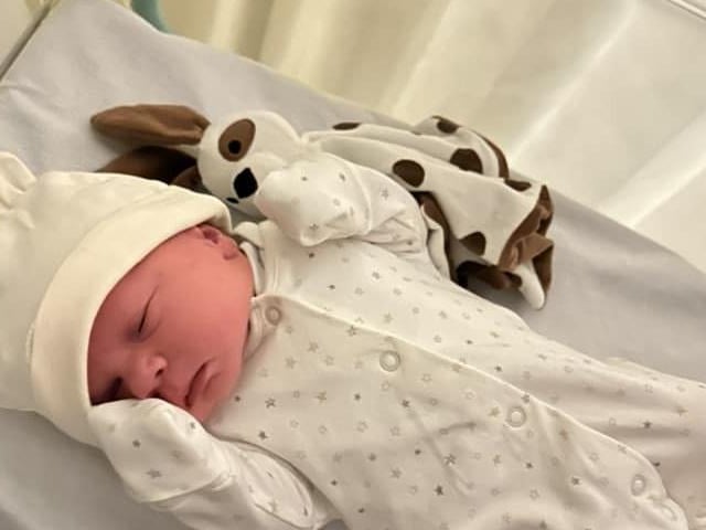 Mia born at 5.57pm on November 29 at Northampton General Hospital, weighing 8lbs.