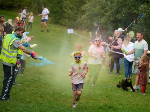 More than 60 children, parents and members of the community completed a colour run at Pitsford Quarry on Sunday September 28 to raise money for school activities.