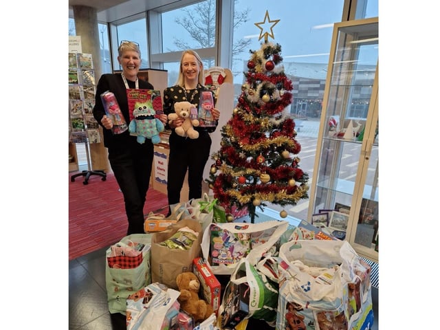 Corby NNC staff with donations