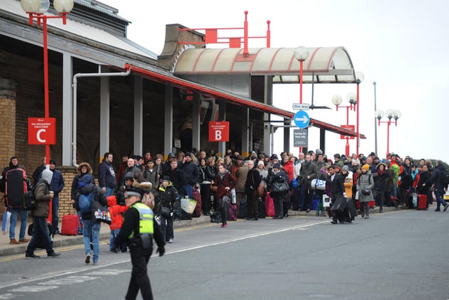 Hundreds of passengers stranded at Preston railway station, after power failures and cancellations from strong winds