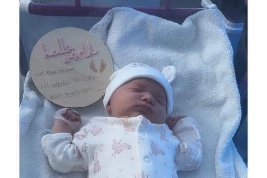 Milah-Mae born at 11.42am on April 1 at Kettering General Hospital, weighing 8lbs 1oz.