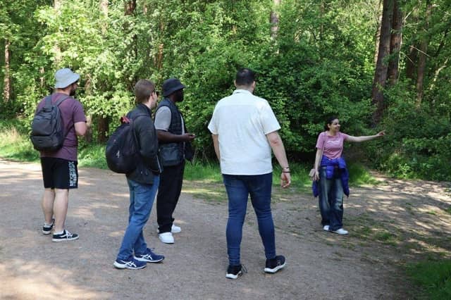Students at the University of Northampton conduct a location recce at Irchester Country Park.