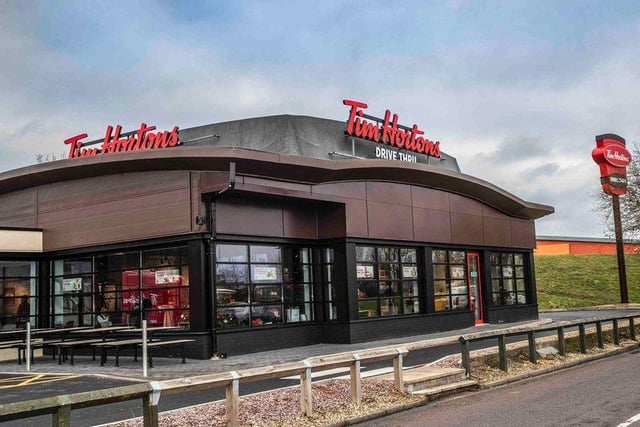 In at third is Tim Horton's. The Canadian coffee chain - with only a handful of branches in the United Kingdom - opened its drive-thru branch in December 2021. The coffee shop is located in the former Pizza Hut building in Marquee Drive, Riverside. Opening hours are 6am to midnight, seven days a week.