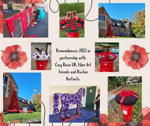 Honouring Remembrance 2025 with creativity and community spirit! A heartfelt thank you to Cosy Rosie UK, Fibre Art Friends, and the Duston Knitwits for their hard work that bring beauty and meaning to Duston. Together, we remember.”