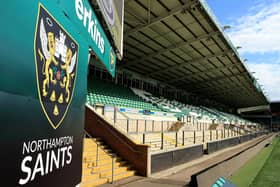NORTHAMPTON, ENGLAND - SEPTEMBER 16:  A general view of Franklins Gardens during the Northampton Saints training session held at Franklin's Gardens on September 16, 2021 in Northampton, England. (Photo by David Rogers/Getty Images):Saints
