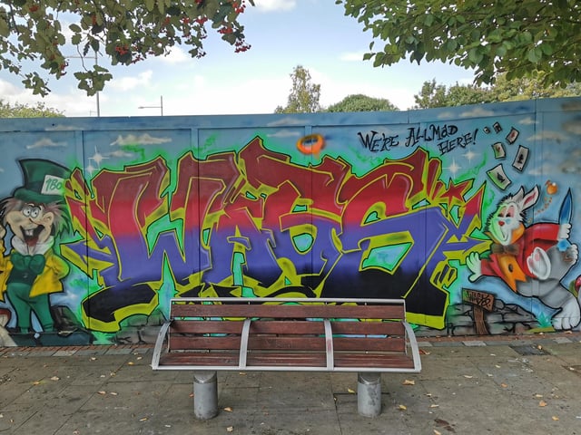 Some of the UK's top graffiti artists sprayed walls and boards in Sol Central, Green Street and St Peter’s Way to increase community pride and reduce crime