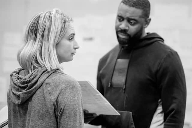 Lizzy Watts and Andre Squire in rehearsal