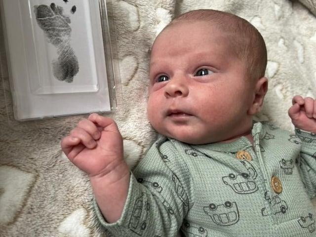 Ezra Gabriel born at 5.03pm on July 15 in Northampton, weighing 6lbs 11oz.