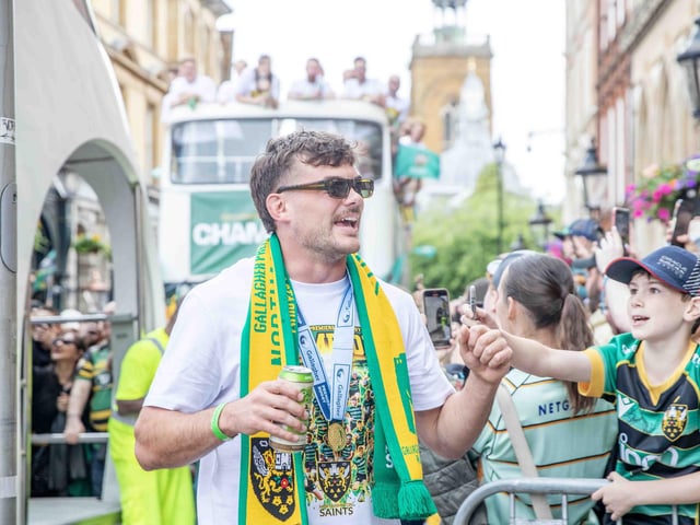 Saints players, coaches and staff celebrated with fans in Northampton town centre on Sunday (June 9) after winning the Gallagher Premiership title at Twickenham on Saturday (June 8).