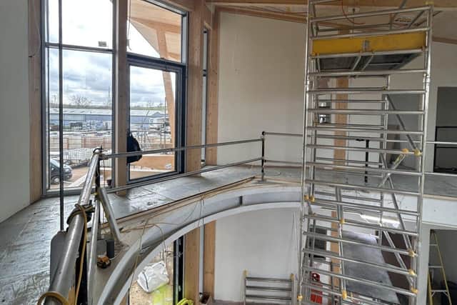 The building is a testament to sustainable design both inside and out