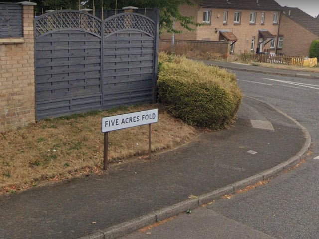 Joint second place is Five Acres Fold with 12 violence and sexual offences reported to police in or near that location in April 2023.