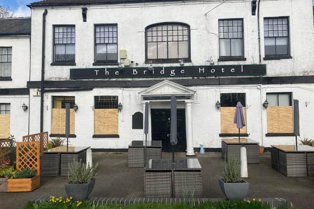 The Bridge Hotel in Thrapston has been boarded up for safety reasons/UGC