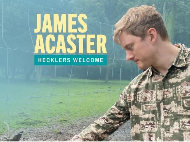 James Acaster brings his unique brand of comedy to the Royal & Derngate Theatre for three sold-out shows beginning on June 21