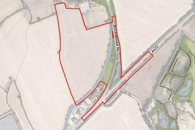 The homes would be built within the red boundary, a 12.5 hectare bit of land next to Deanshanger