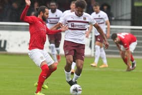 Will Hondermarck on the ball for the Cobblers in their win at Brackley Town (Picture: Pete Norton)