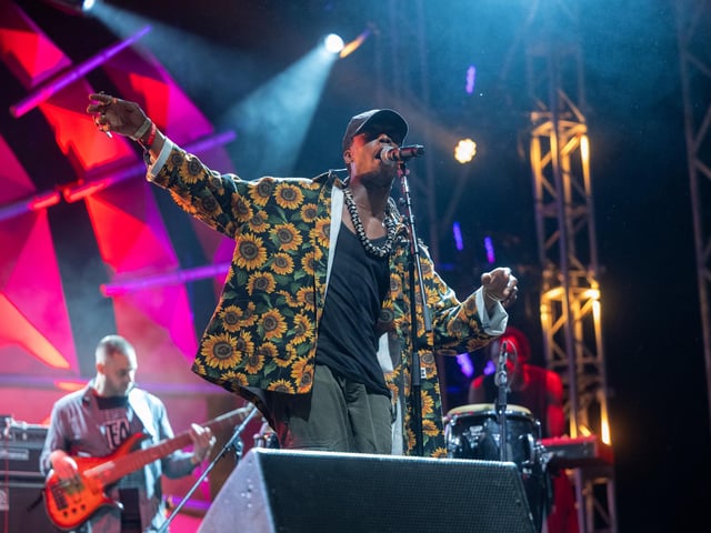 Steam Down on stage at the Shambala Festival on Saturday, August 23, 2025. Photo by David Jackson.