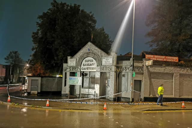 Pictures from the scene outside Super Sausage Cafe at 1.30am on Sunday (October 29)