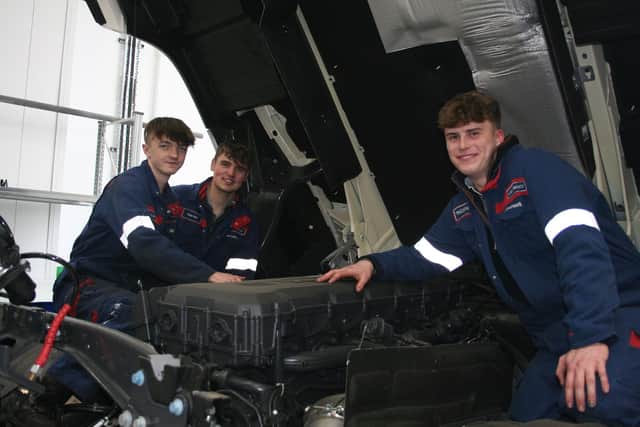 Current apprentices at TruckEast during an internal training session.