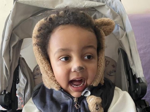Shakur, aged two, as Paddington.