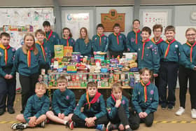 The 38th Moulton Scout Troop, consisting of the Scouts, Cubs, Beavers and Squirrels, has collected over 300 items to donate to the Hope Centre.