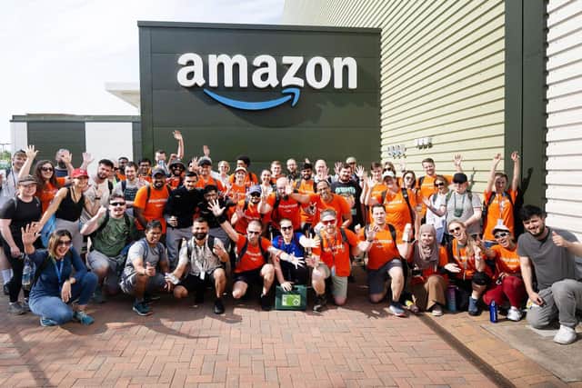 Amazon in Daventry donated £2,000 to Daventry Foodbank and Daventry Foodhub