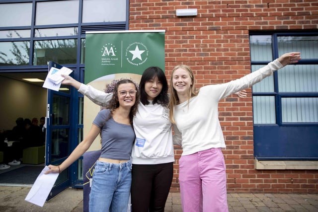 Left to right: Sophie Wood, Qian Guo and Alice Bennett from Malcolm Arnold Academy.