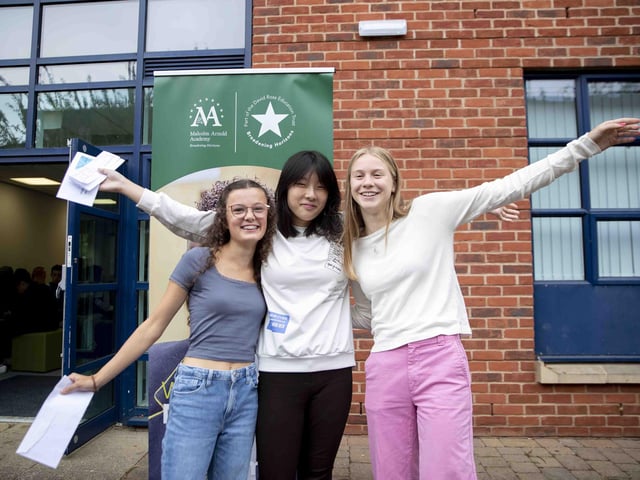 Left to right: Sophie Wood, Qian Guo and Alice Bennett from Malcolm Arnold Academy.