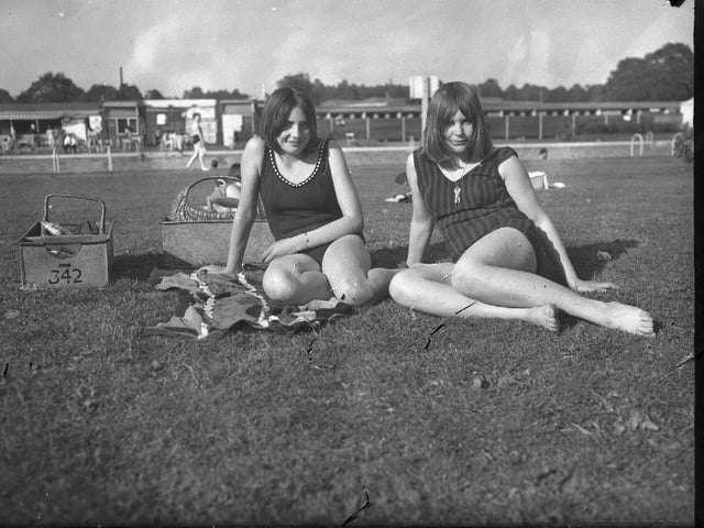 Hot weather picture, probably at Midsummer Meadow swimming pool, Northampton, August 27, 1965