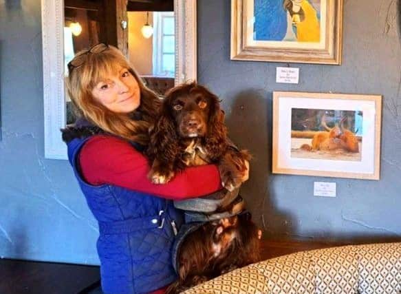 Tracy Rood proud Pastels Art Teacher teacher of Purely Pastels Exhibition (with studio manager MR BLUE)