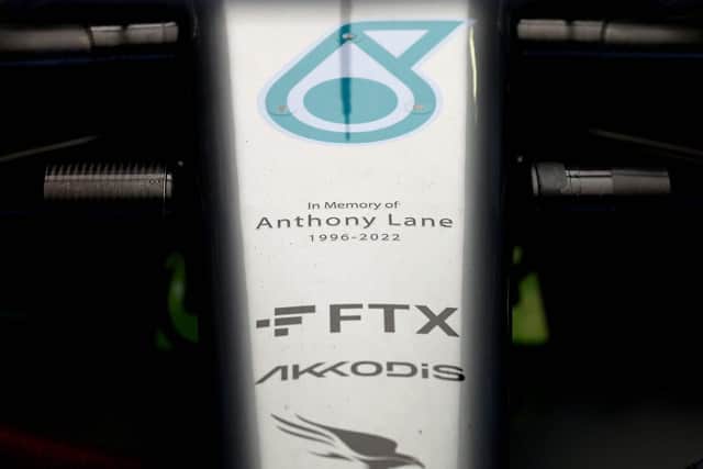 Anthony Lane's tribute on the Merecedes F1 nose cone