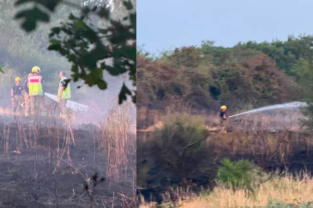 Firefighters were called to a grass fire at Bradlaugh Fields on Thursday July 9. Photo: Chris Flavin-Sweeney.