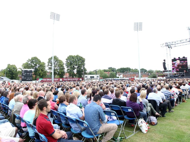 Elton John at Northamptonshire County Cricket Club.