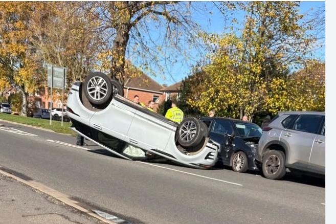 'Only a matter of time': Car flips on to its roof following four ...