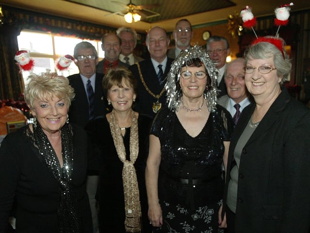 The Headlands pub hosting the veterans lunch club Christmas Party. Pictured: Committee members with Northampton Mayor Colin Lill.