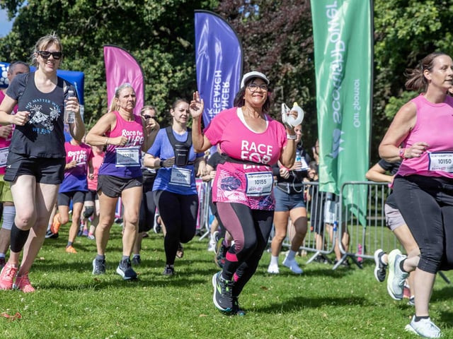 Walkers, runners and joggers completed two laps of Abington Park for the 10k Race for Life on Sunday (July 14).
