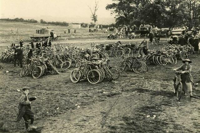 Bikes piled up at Wicksteed Park when people flocked to the park on two wheels /Wicksteed Park