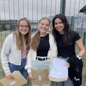 Students from Moulton School celebrating their A-Level results.