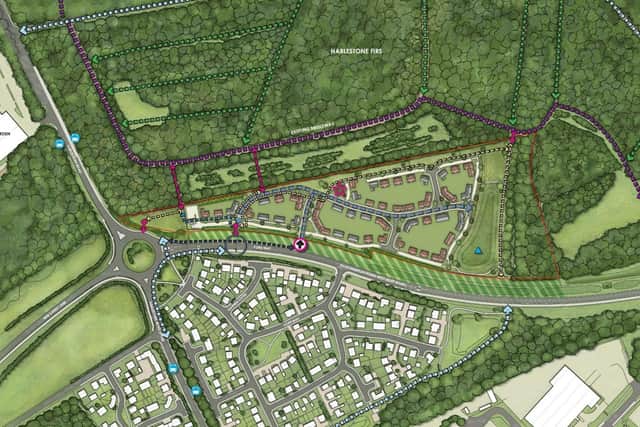 An illustrative masterplan for the residential development.