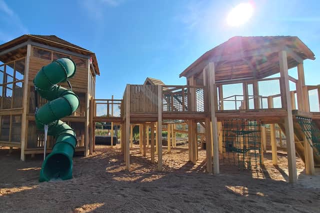 The new play tower at Stanwick Lakes