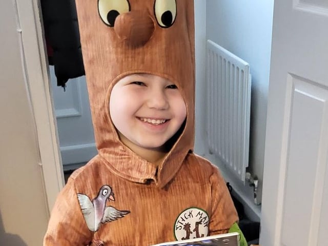 Ariana, aged four, as Stickman.