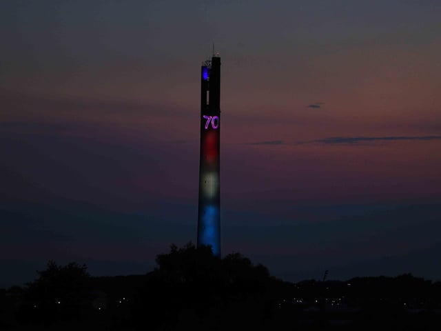Lift Tower lights up.